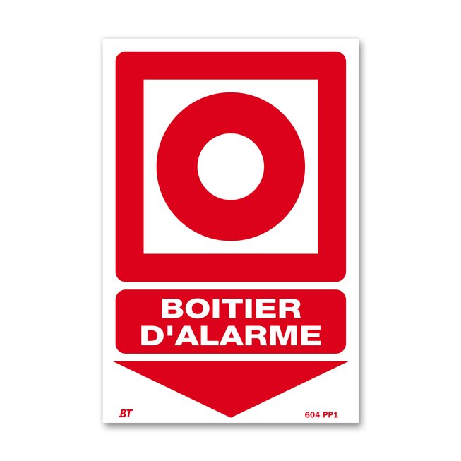 Panneau avertissement picto "alarme incendie"