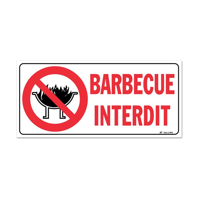 Panneau interdiction picto "barbecue interdit"
