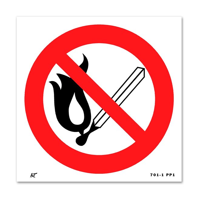 Panneau interdiction picto flamme nue interdite