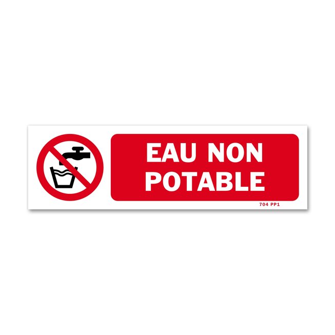 Panneau avertissement picto eau non potable