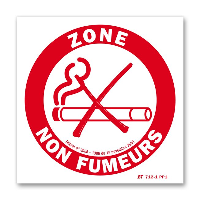 Panneau avertissement picto "zone non fumeurs"