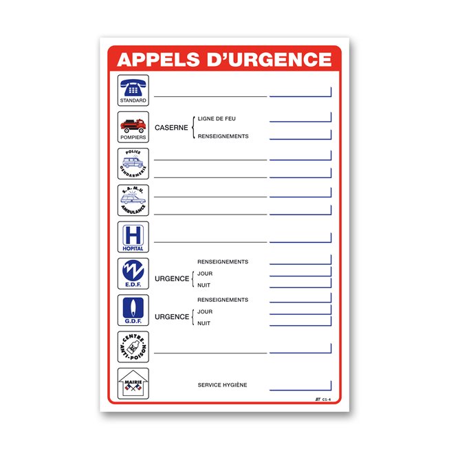 Consigne générale "consigne appel urgence"