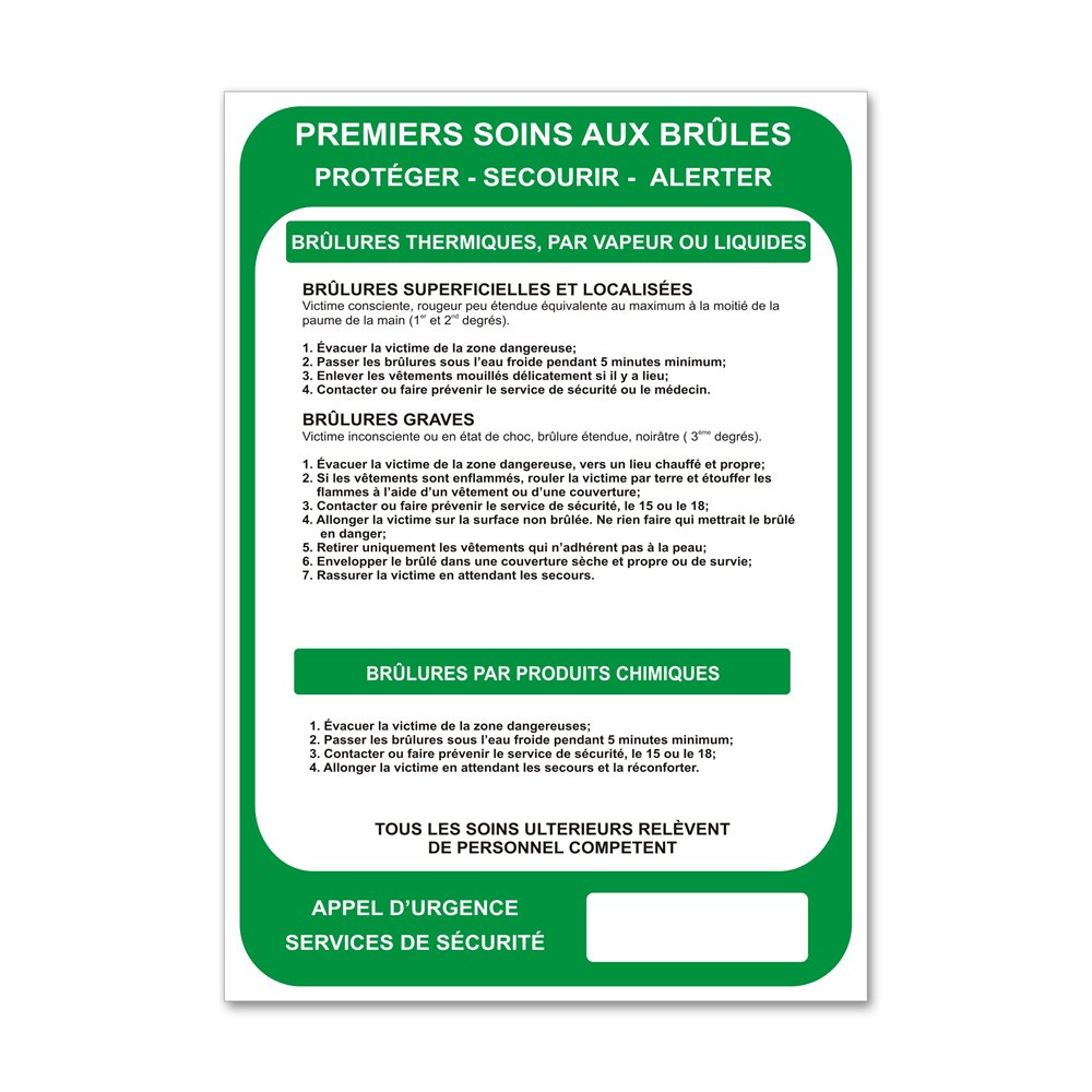Consigne spécifique "consigne soins brules" Consigne spécifique "consigne soins brules"