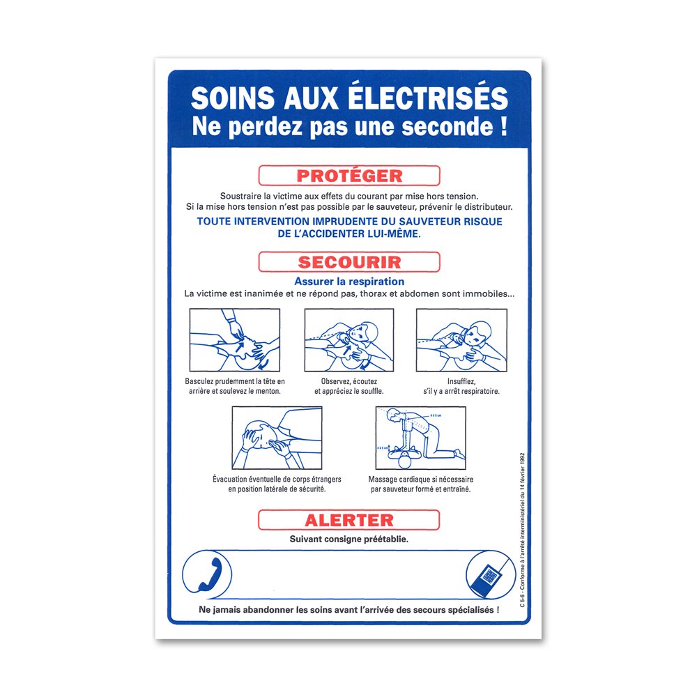 Specific instruction "electricity related care instruction" Consigne spécifique "consigne soins electrises"