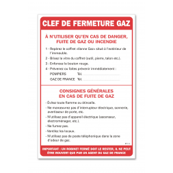 Consigne spécifique "consigne fermeture gaz"
