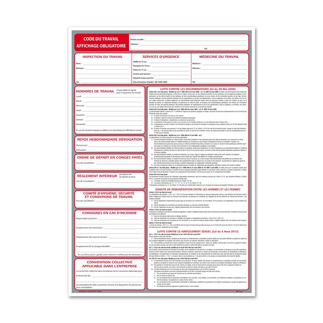 Consigne spécifique "consigne code travail"