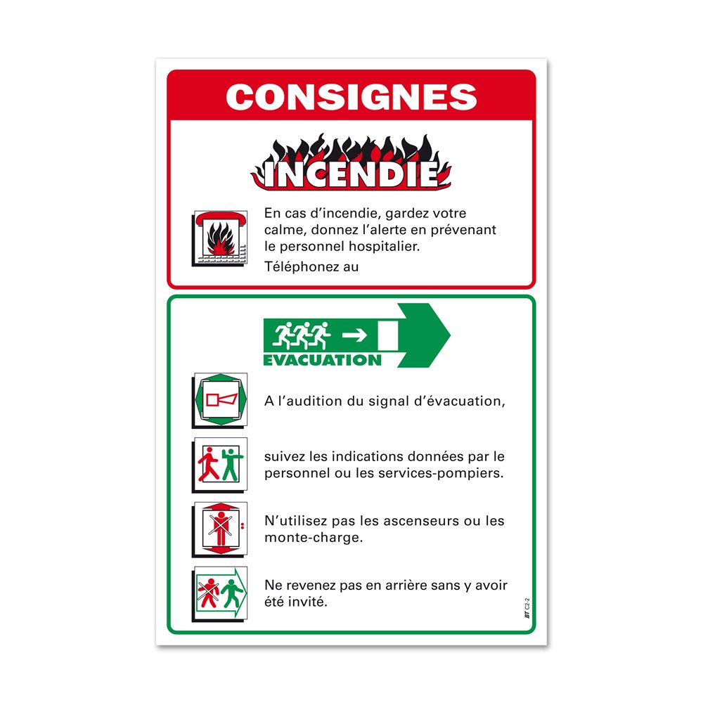Instruction for hospitals "instruction for hallways" Consigne hôpitaux "consigne couloir"