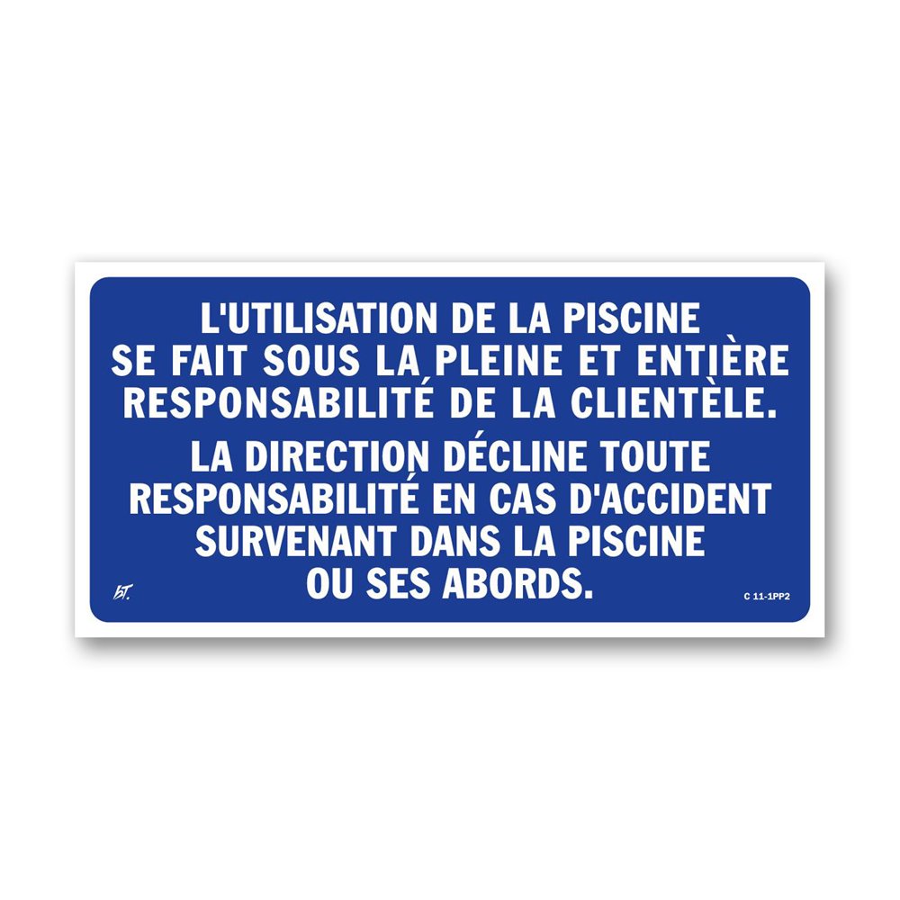 Instruction for outdoors "swimming pool responsibility instruction" Consigne plein air "consigne responsabilité piscine"