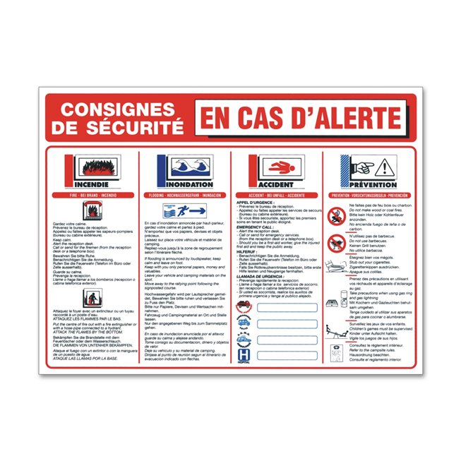 Consigne plein air "consigne alerte camping"