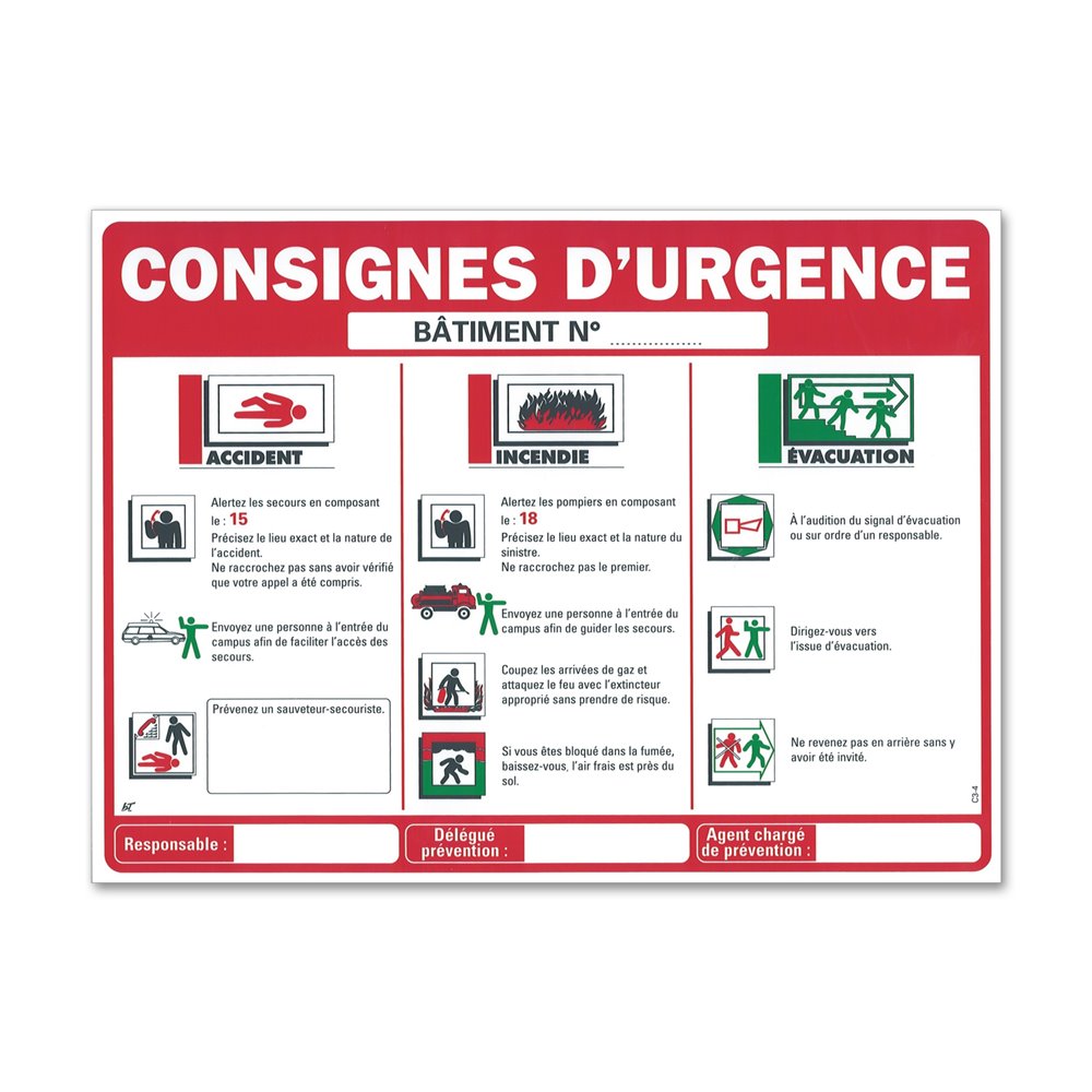 Instruction for school "emergency instruction" Consigne scolaire "consigne d'urgence"