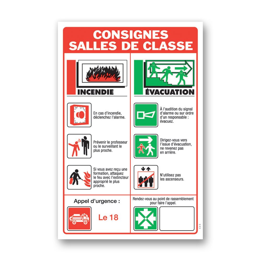 Instruction for school "emergency and school instruction" Consigne scolaire "consigne d'urgence et scolaire"