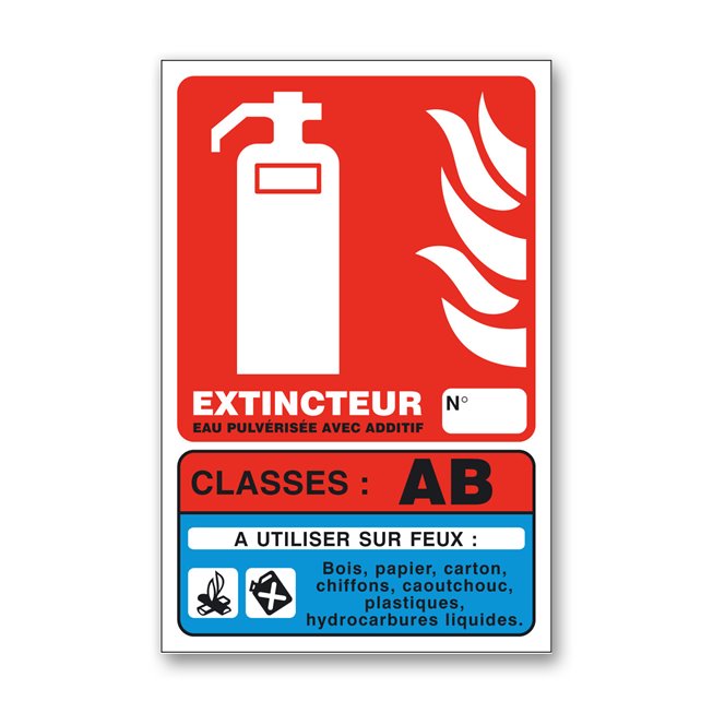 Panneau lutte incendie classe feu AB