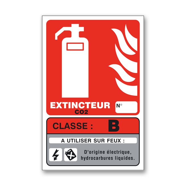 Panneau lutte incendie classe feu B