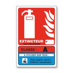 Panneau lutte incendie classe feu A