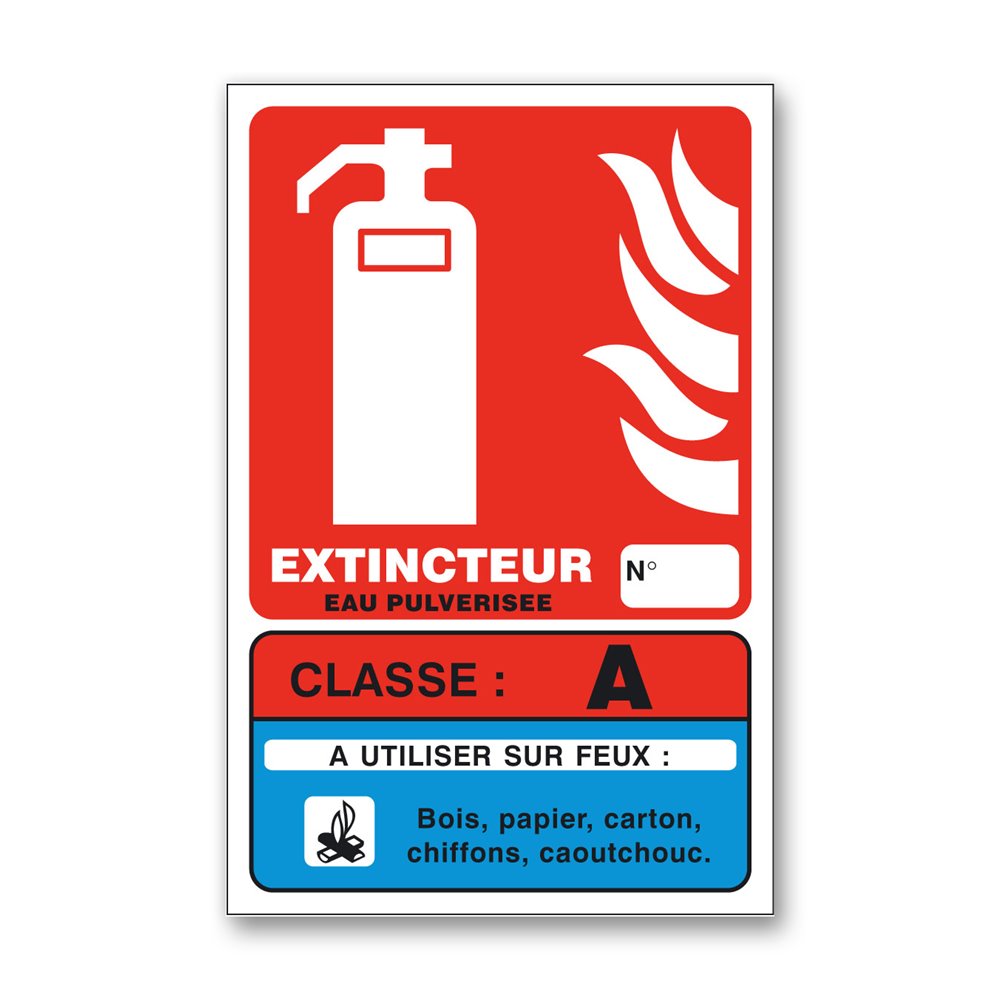 Panneau lutte incendie classe feu A