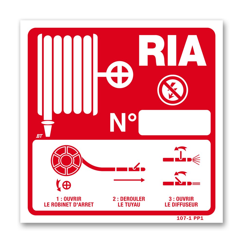 Panneau lutte incendie RIA mode d'emploi
