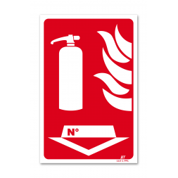 Panneau lutte incendie picto extincteur flamme "n°"
