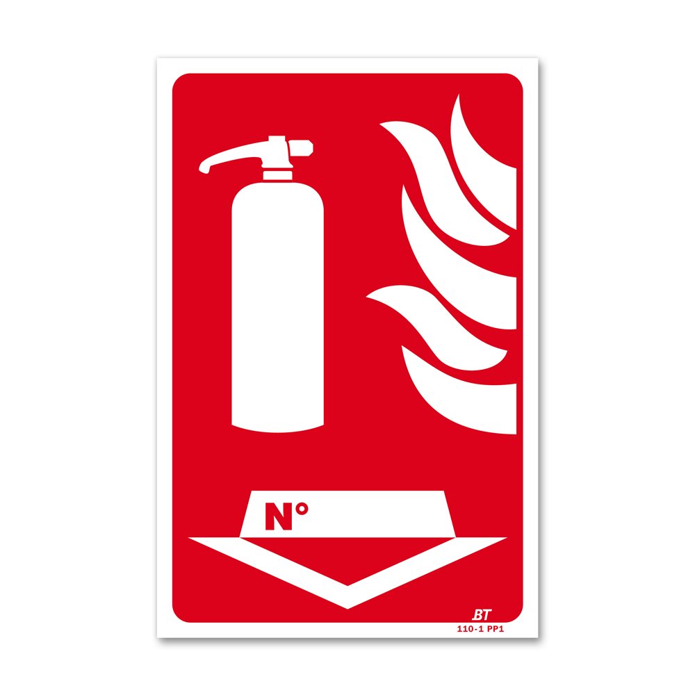 Panneau lutte incendie picto extincteur flamme "n°"