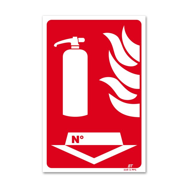 Panneau lutte incendie picto extincteur flamme "n°"