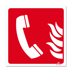 Panneau lutte incendie picto téléphone d'alarme flamme