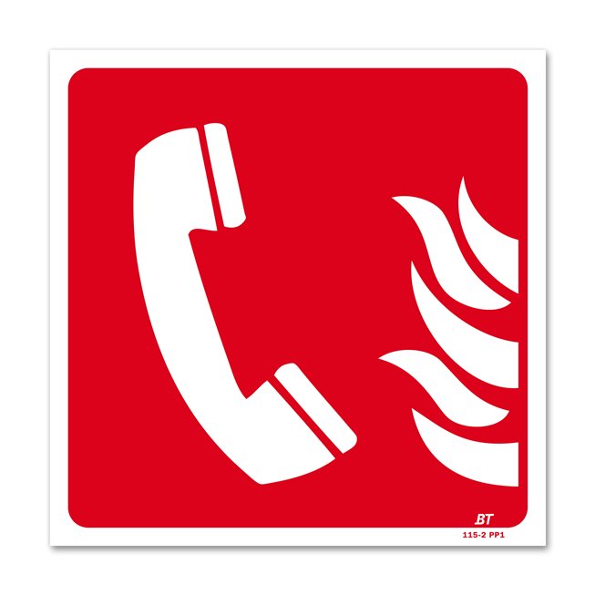 Panneau lutte incendie picto téléphone d'alarme flamme