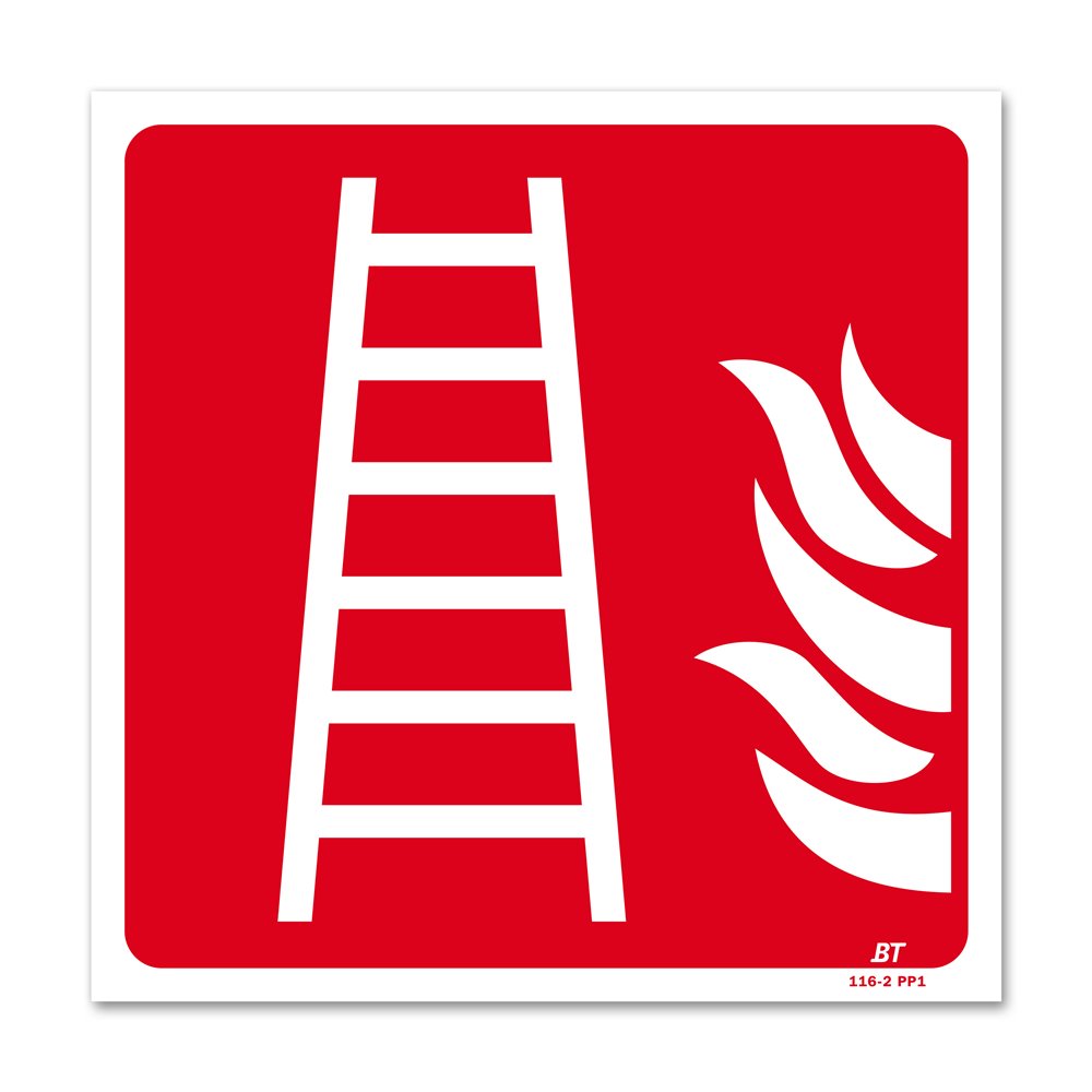 Panneau lutte incendie picto échelle flamme