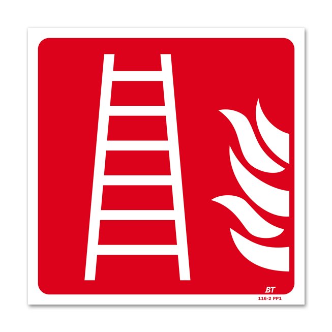Panneau lutte incendie picto échelle flamme