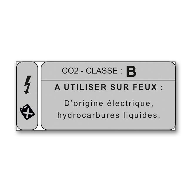 Panneau lutte incendie classe feu B CO2