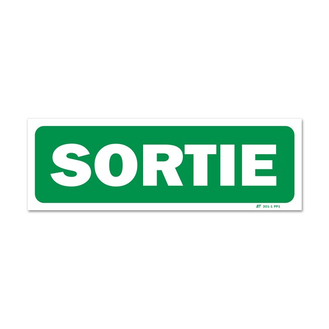 Panneau évacuation "sortie"