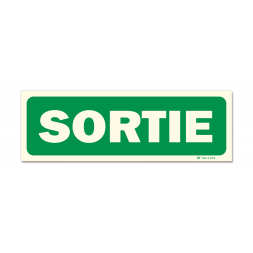 Panneau évacuation "sortie" photoluminescent