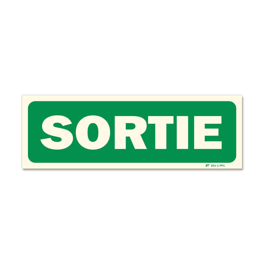 Panneau évacuation "sortie" photoluminescent Panneau évacuation "sortie" photoluminescent