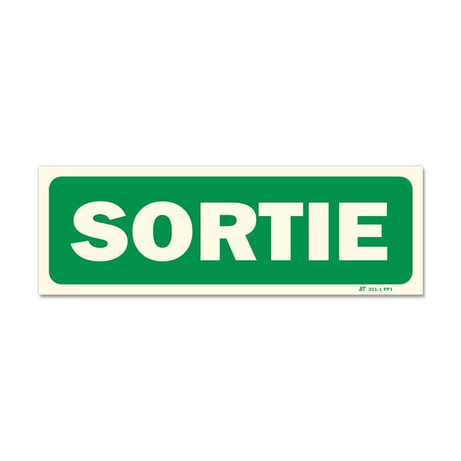Panneau évacuation "sortie" photoluminescent