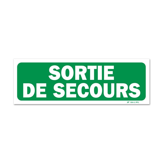 Panneau évacuation "sortie de secours"