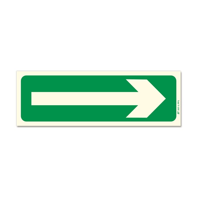 Panneau évacuation flèche longue photoluminescent