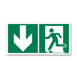 Panneau évacuation picto porte gauche descente