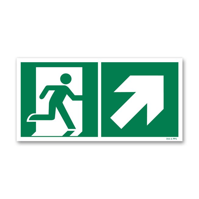 Panneau évacuation picto escalier droite montée photoluminescent