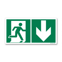 Panneau évacuation picto porte droite descente photoluminescent