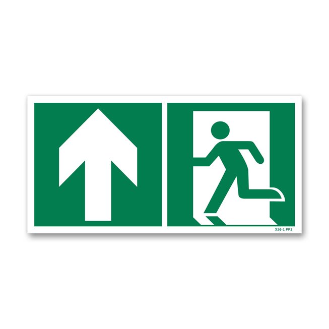 Panneau évacuation picto porte gauche montée