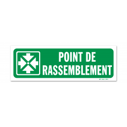 Panneau évacuation picto "point de rassemblement" horizontal