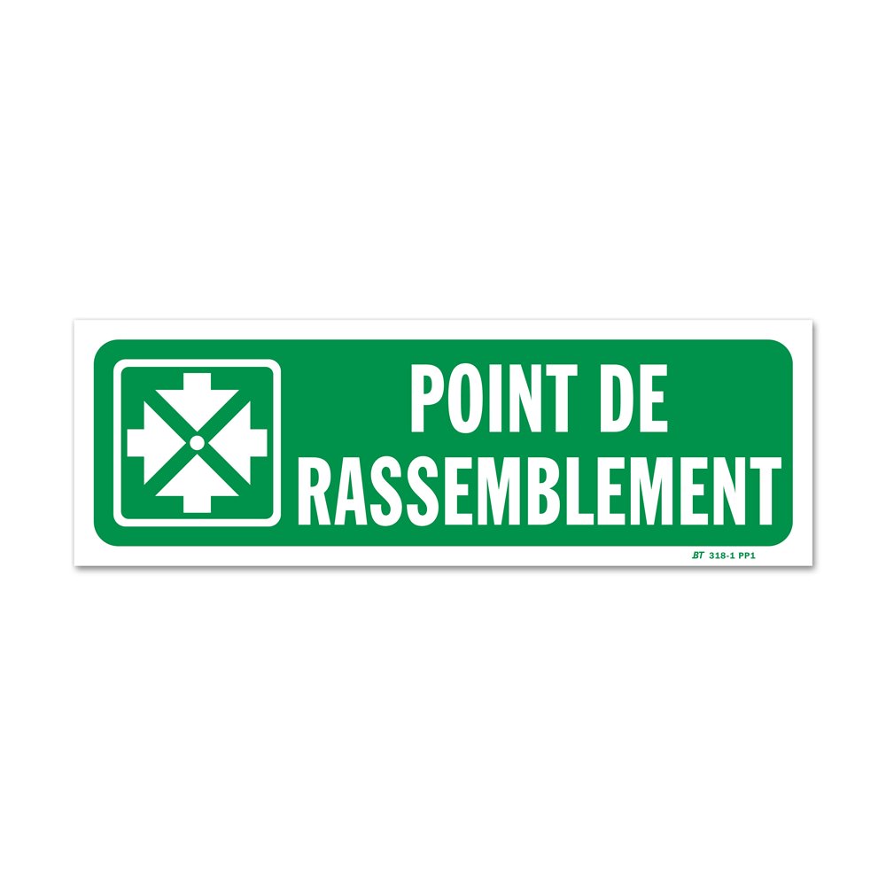 Panneau évacuation picto "point de rassemblement" horizontal