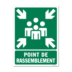 Panneau évacuation picto "point de rassemblement" vertical