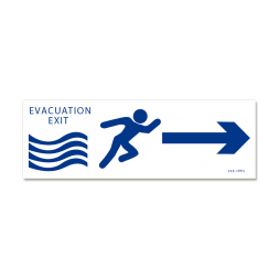Panneau évacuation inondation exit gauche