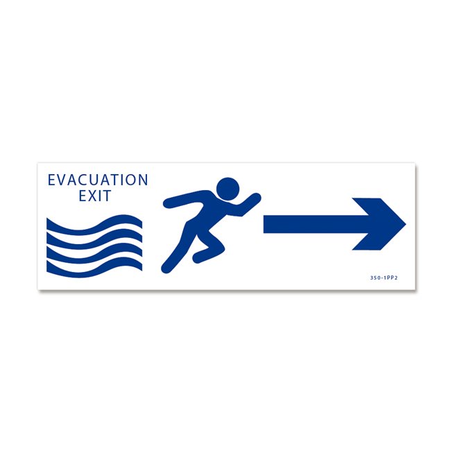 Panneau évacuation inondation exit gauche