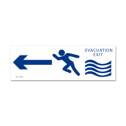 Panneau évacuation inondation exit droite