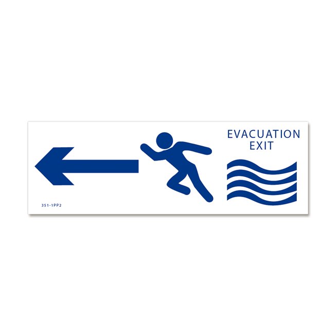 Panneau évacuation inondation exit droite
