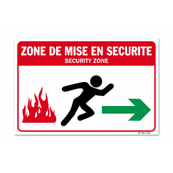 Panneau évacuation mise en sécurité droite