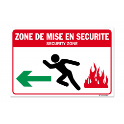 Panneau évacuation mise en sécurité gauche