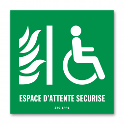 Panneau évacuation espace d'attente sécurisée