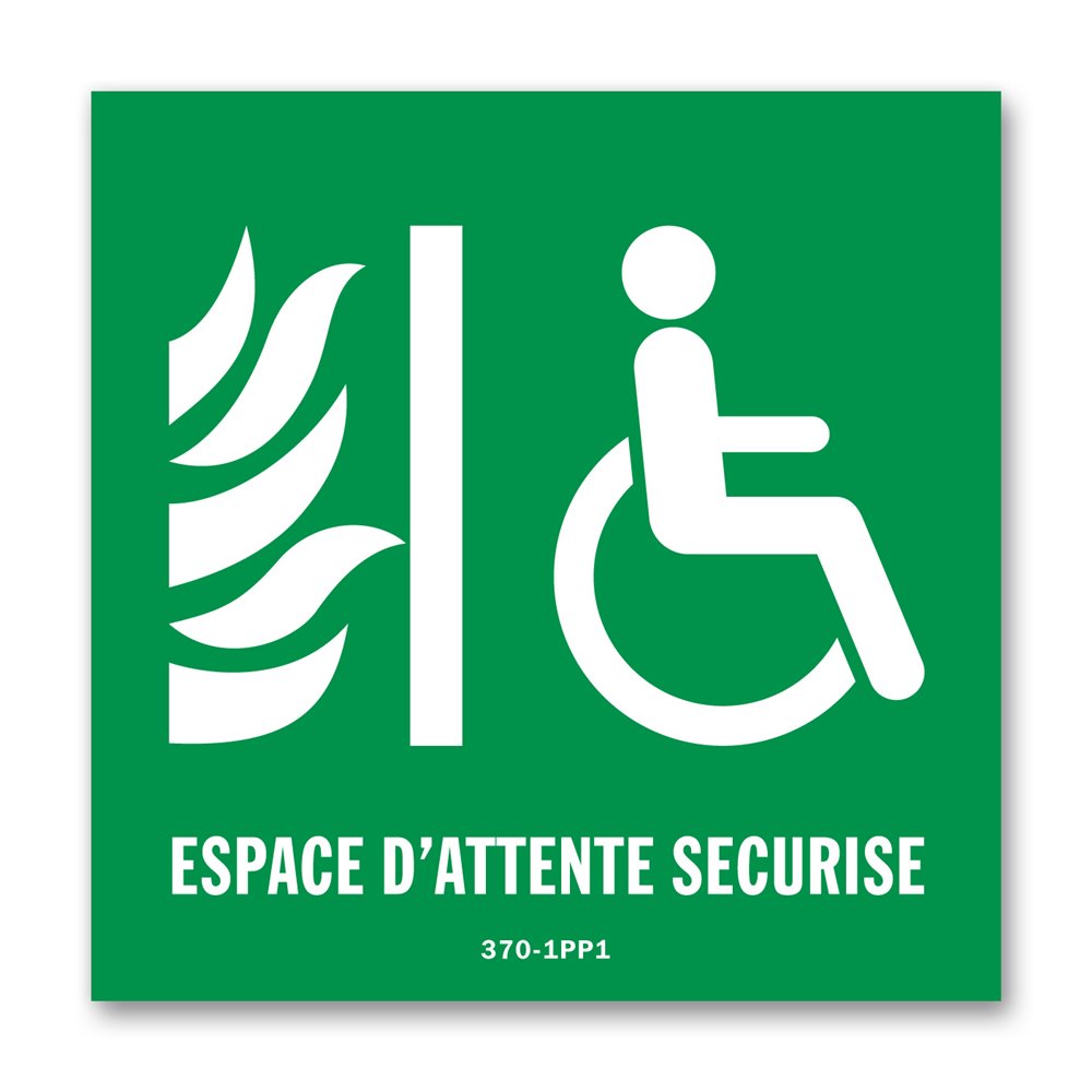 Panneau évacuation espace d'attente sécurisée