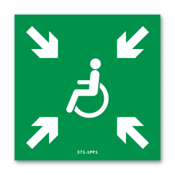 Panneau évacuation point de rassemblement